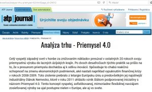 Časopis ATP Journal – Analýza trhu – Priemysel 4.0 a KKUI